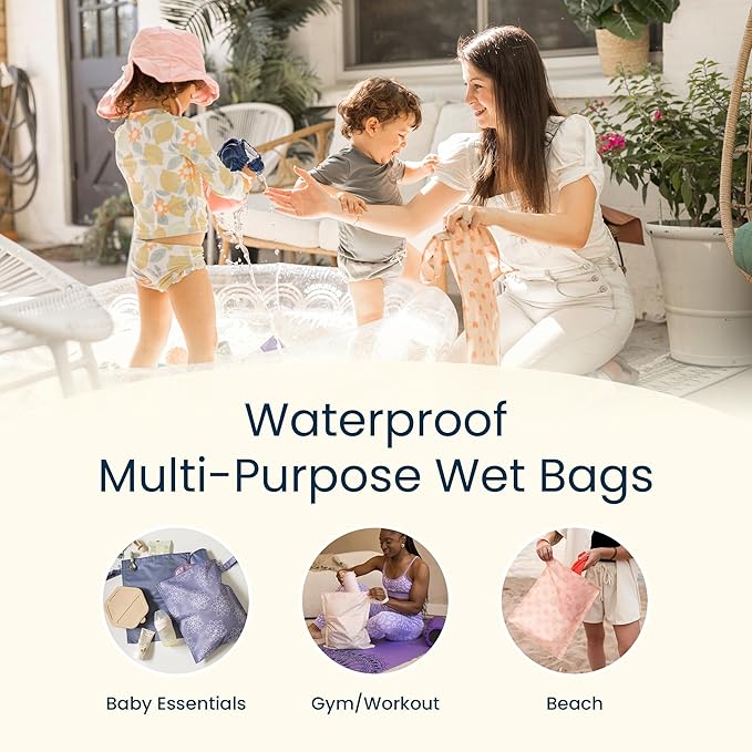 Tiny Twinkle Mess Proof Wet Bags | 2-Pack Reusable Waterproof Wet Bags - Image 2