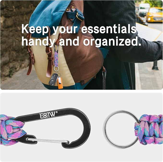 EOTW Paracord Keychain for Men Women Paracord Carabiner Backpack Keychain - Image 4