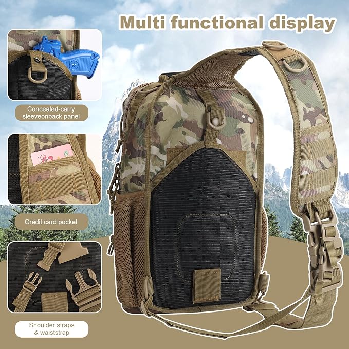 Rover Sling Pack Tactical Shoulder Sling Bag Backpack - Image 6