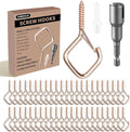 60 Pcs Rose Gold Eye Hooks Screw Heavy Duty, Ceiling Hooks by Unknown