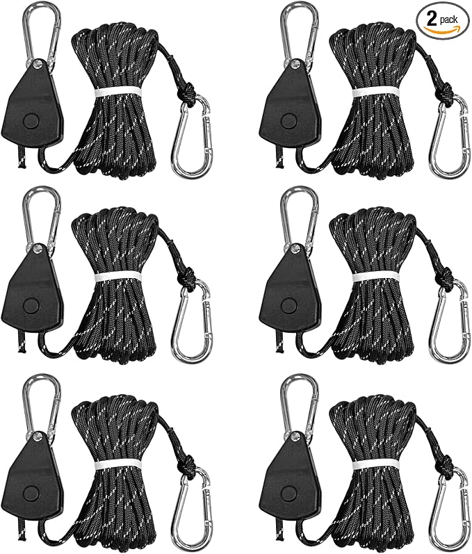 Longer 14ft Retractable Paracord Rope Tie Down Ratchet Strap Small Straps Mini by KOKKOYA