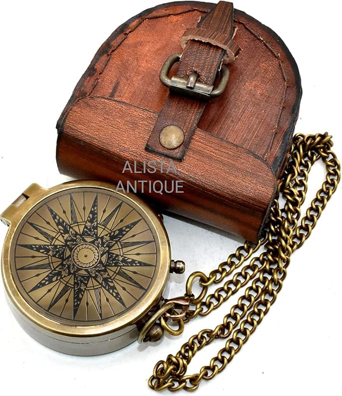 Classic Handmade Antique Functional Brass Compass - Image 4