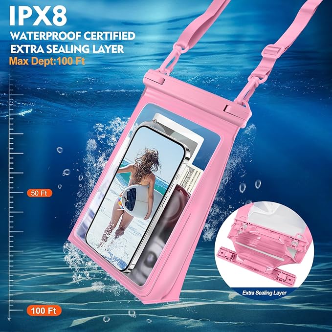 PEDVSTY Large Waterproof Phone Pouch, Cell Phone Dry Bag - Image 2