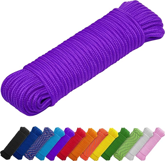 TECEUM Rope – 90 Feet x 3/8 Inch – Purple – Strong All-Purpose Utility Rope – by TECEUM