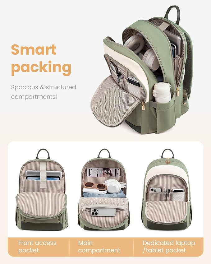 LOVEVOOK Laptop Backpack for Women, 15.6 inch Waterproof College Backpack Woman - Image 2