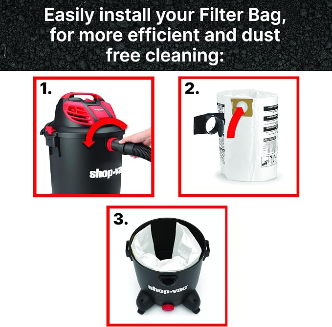 Shop-Vac 9066233 Disposable Filter Bags, Fits 10-14 Gallon Vacs, - Image 3