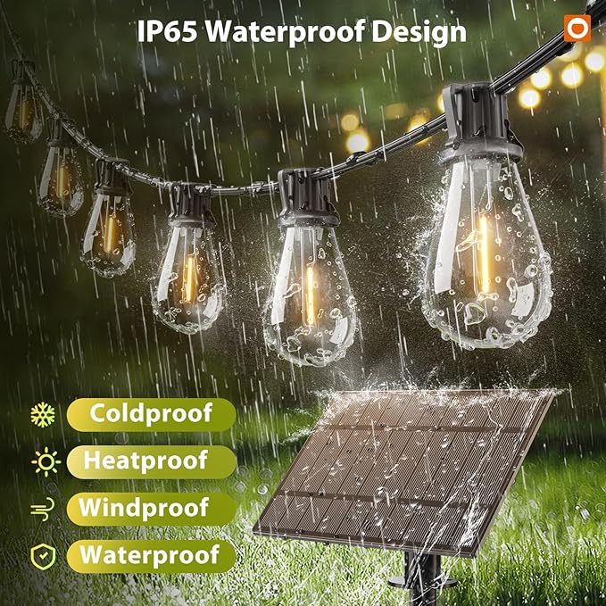 addlon 102FT Solar String Lights Outdoor Waterproof - Image 4