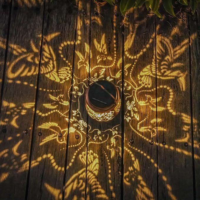 2 Pack Solar Hummingbird Lanterns Outdoor Hanging Decor Lantern, Waterproof - Image 3