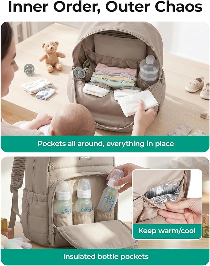 BAGSMART Diaper Bag Backpack, Lightweight Stroller-Friendly Diaper Bag - Image 3