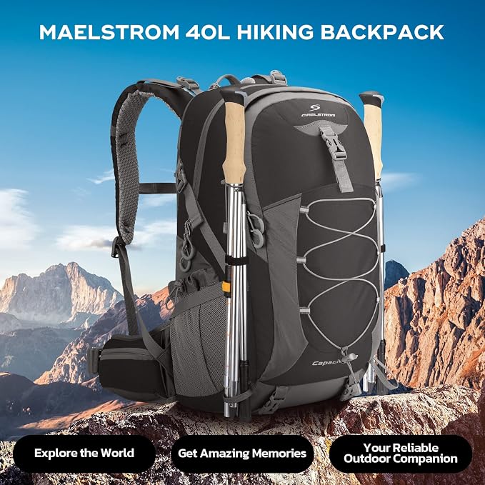 Maelstrom Hiking Backpack, Camping Backpack, 40L Waterproof Hiking Daypack - Image 7