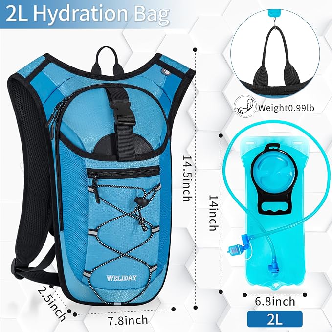 Hydration Backpack with Leak Proof Water Bladder, Lightweight Hydro Water - Image 2