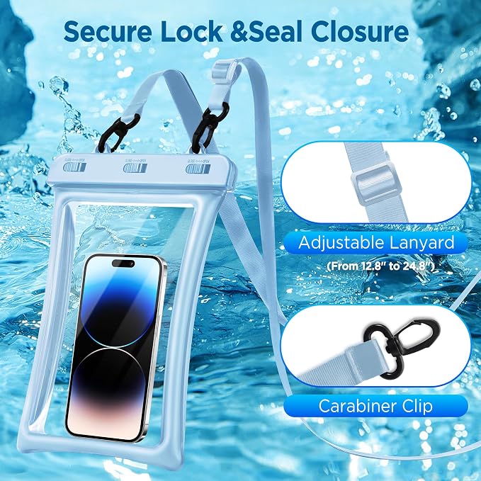 CACOE [Floatable Floating Universal IPX8 Waterproof Phone case 2 Pack-Up to - Image 6