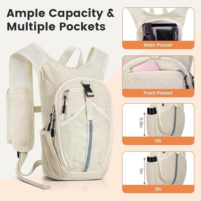Small Hiking Backpack 10L- Lightweight Packable Foldable Backpack - Image 2