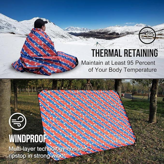 LYN Heavy Duty Emergency Blanket Survival Gear Waterproof Insulated Blanket - Image 5