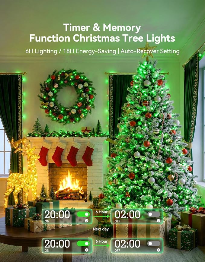 LitHome 99FT 300 LED String Lights Outdoor Indoor, 8 Modes Waterproof Christmas - Image 3