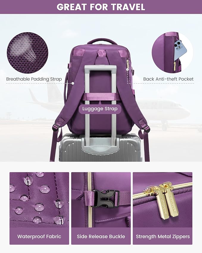 LOVEVOOK Large Travel Backpack for Women, TSA Carry on Backpack for Airplanes - Image 7