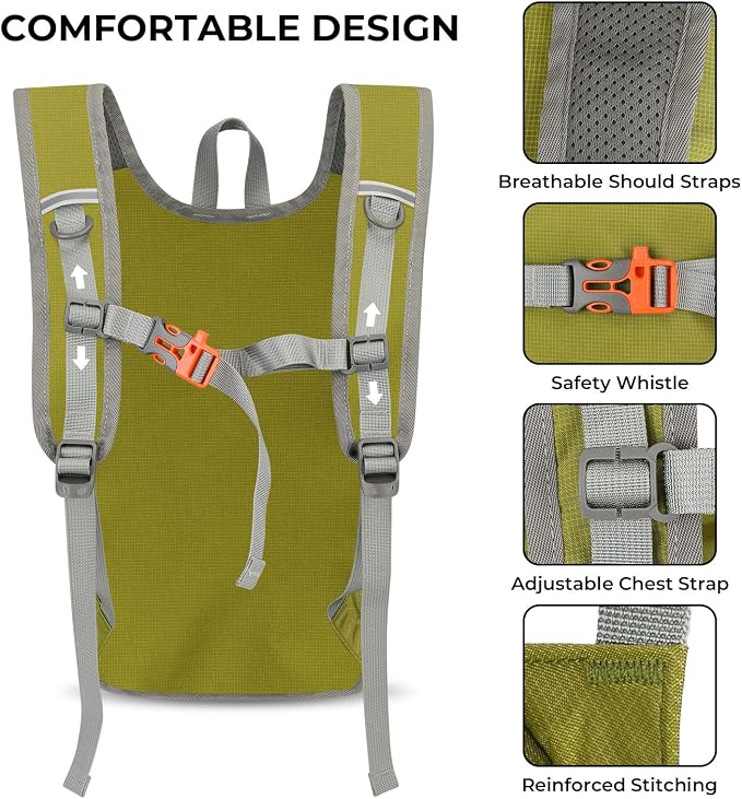 13L Small Hiking Backpack for Women Men, Lightweight Foldable Day pack - Image 6