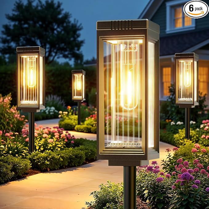 ELECLINK Solar Pathway Lights Outdoor, 6 Pack Upgraded Solar Lights Outdoor by ELECLINK
