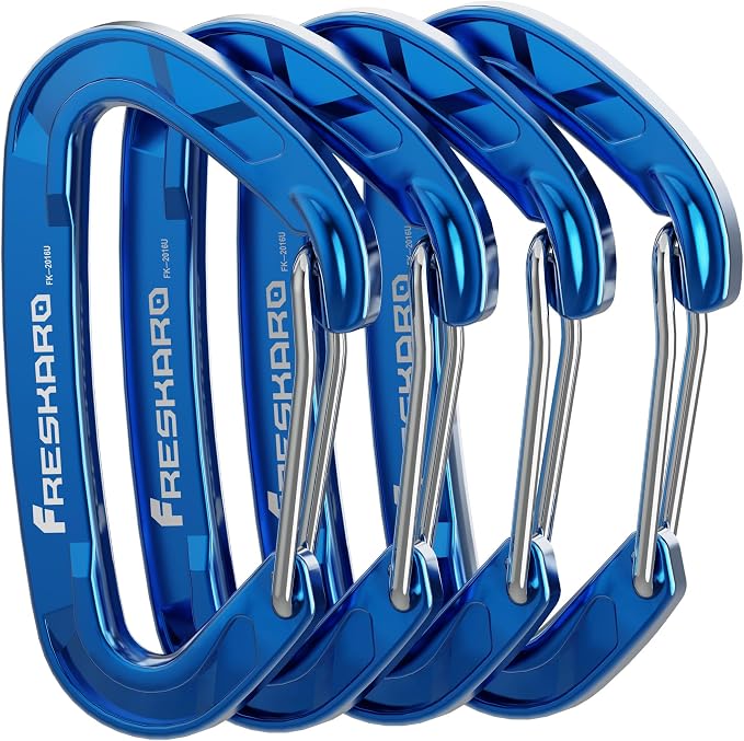FresKaro 15kN-3372lbs Heavy Duty Wiregate Carabiners, Reliable Time-Tested by FresKaro