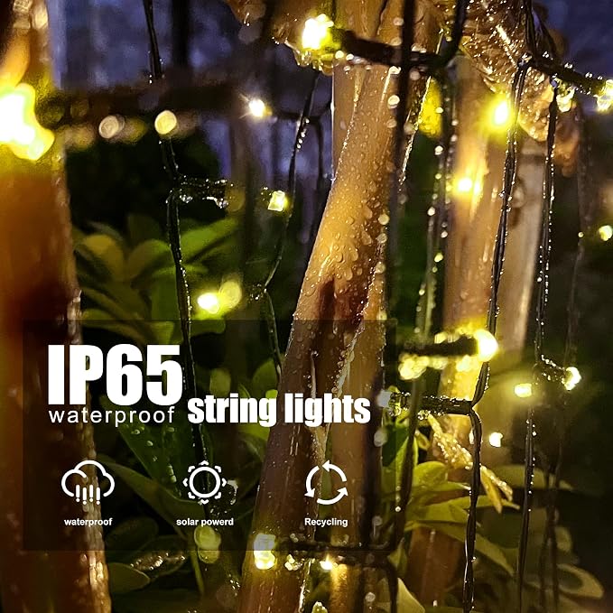 Selarlyt 2 Pack 200LED Solar Christmas Lights Outdoor, 72FT Solar String Lights - Image 3