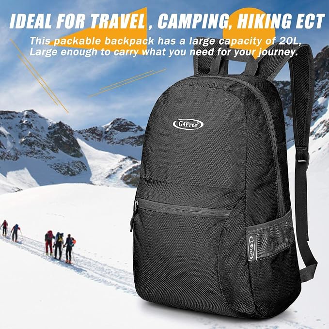 G4Free 20L Lightweight Packable Backpack Travel Hiking Daypack Foldable Backpack - Image 5
