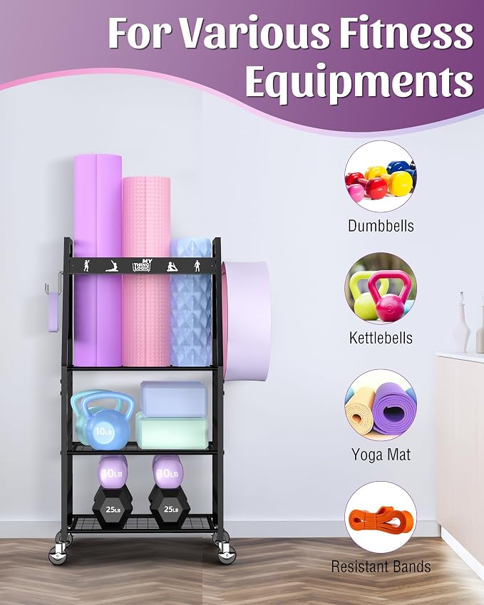 Mythinglogic Yoga Mat Storage Racks, Home Gym Storage Rack - Image 2