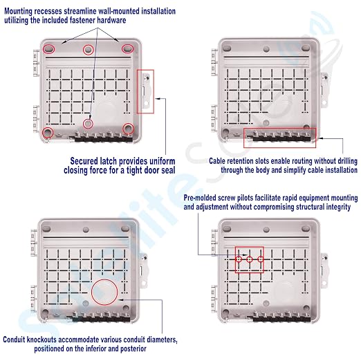 SatelliteSale Weatherproof Junction Box Heavy Duty Enclosure 9x9x4 Inches - Image 4