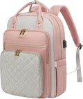 LOVEVOOK Laptop Backpack, D-Pink-Grey, 15.6in Laptop Compartment, 26L Capacity by LOVEVOOK