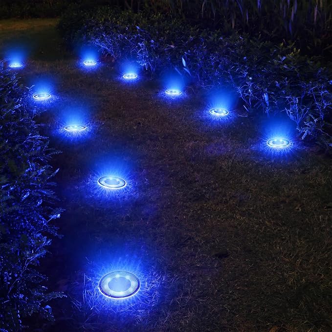 Joomer Solar Ground Lights, 8 Pack 8 LED Solar Lights Outdoor IP68 Waterproof - Image 6