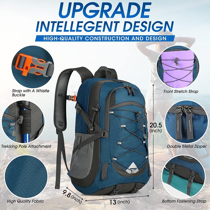 IGOLUMON Hiking Backpack 40L Packable Lightweight Camping Backpack Men Women - Image 2