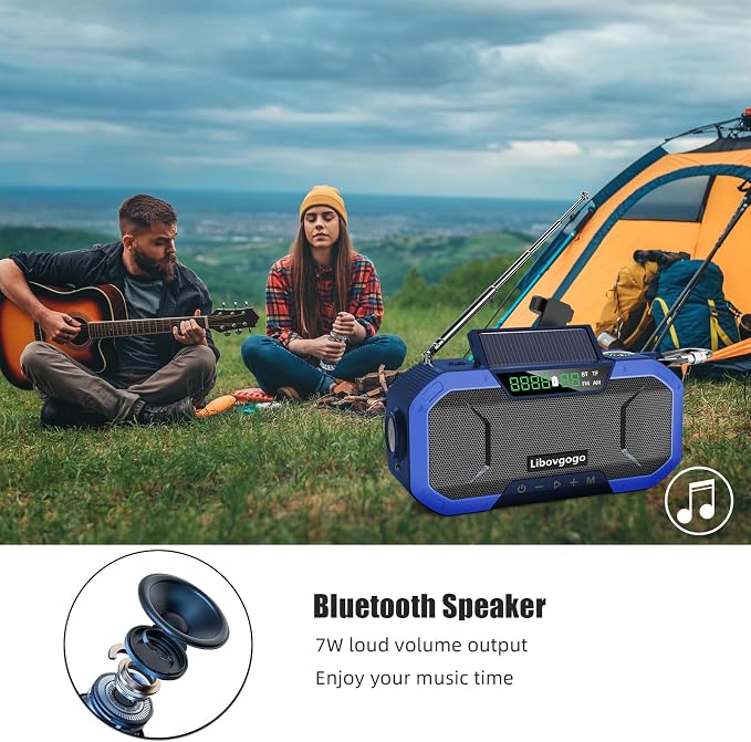Emergency Radio Waterproof Bluetooth Speaker, Portable AM FM Radio - Image 5