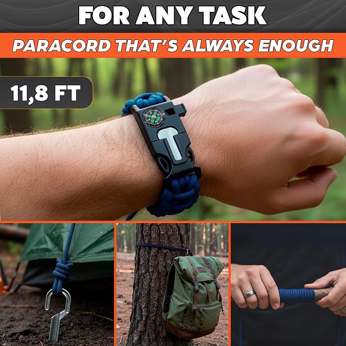 Paracord Bracelets for Men and Women – Adjustable Survival Paracord Bracelet - Image 6