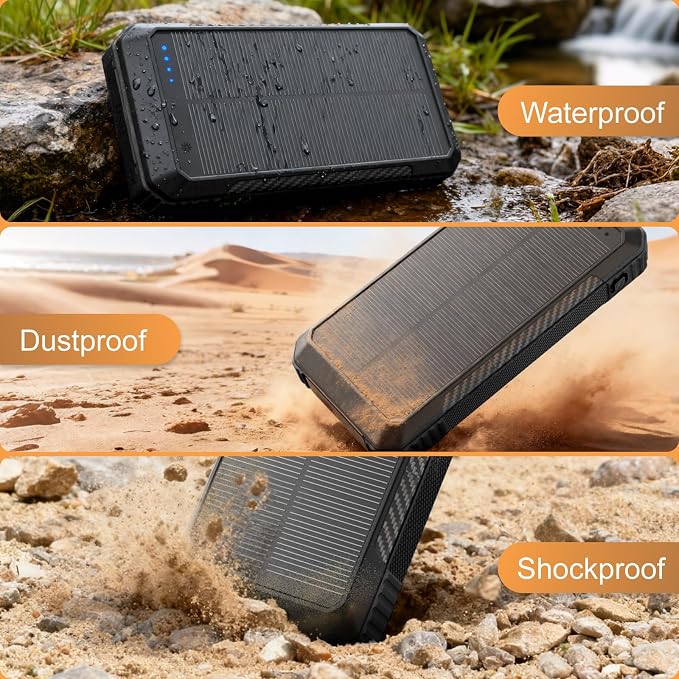 Solar Power Bank 33800mAh Wireless Portable Charger - Image 5