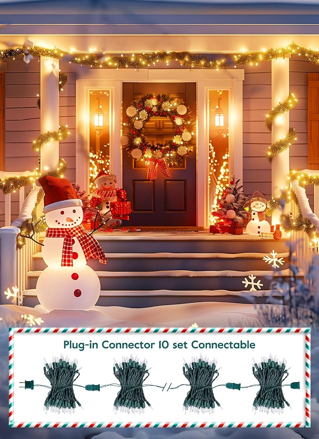 Brightown 2 Pack Each 50 Count 12 Feet Clear Christmas Mini Lights - Image 5