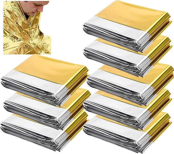 MEETSWEET Emergency Rescue Blanket Set of 8, Outdoor Survival Blanket Waterproof by MEETSWEET