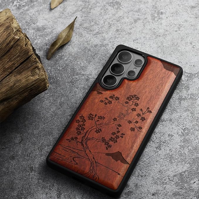 Carveit Magnetic Wooden Case for Samsung Galaxy S26 Ultra Case 2026, TPU - Image 3