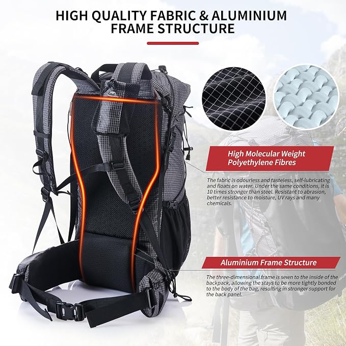 Naturehike 65L Rock Upgraded Internal Frame Hiking Backpack - Image 4