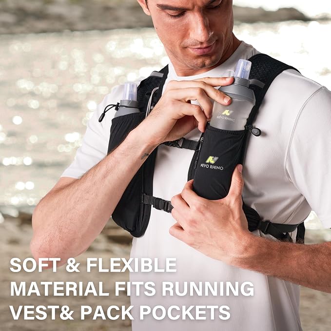 N NEVO RHINO 2PCS Soft Flask, 17oz/500ml TPU Running Water Bottle - Image 5