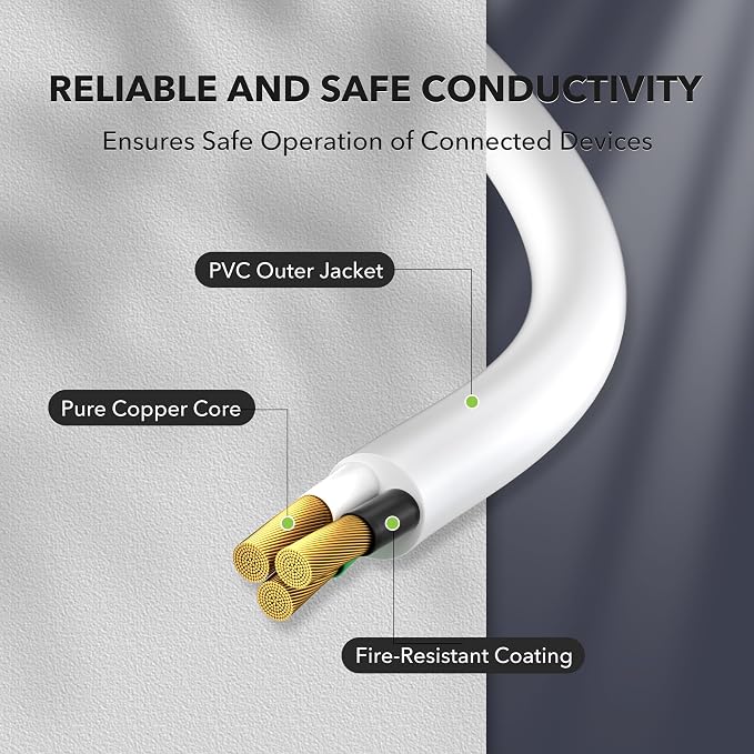 BN-LINK 3 Ft Outdoor Extension Cord 16/3 SJTW General Purpose Power Cord - Image 2