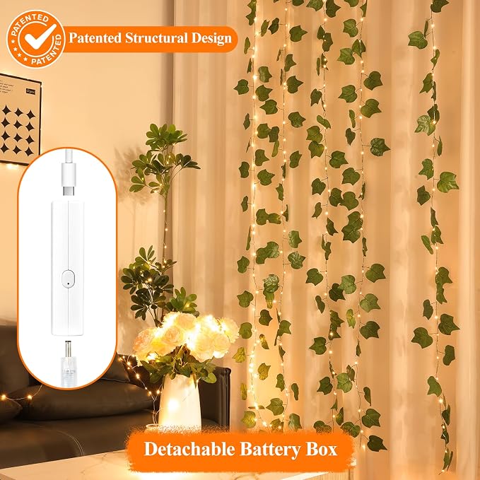 Lakumu LED Fairy Lights Battery Operated, Rechargeable String Lights - Image 6