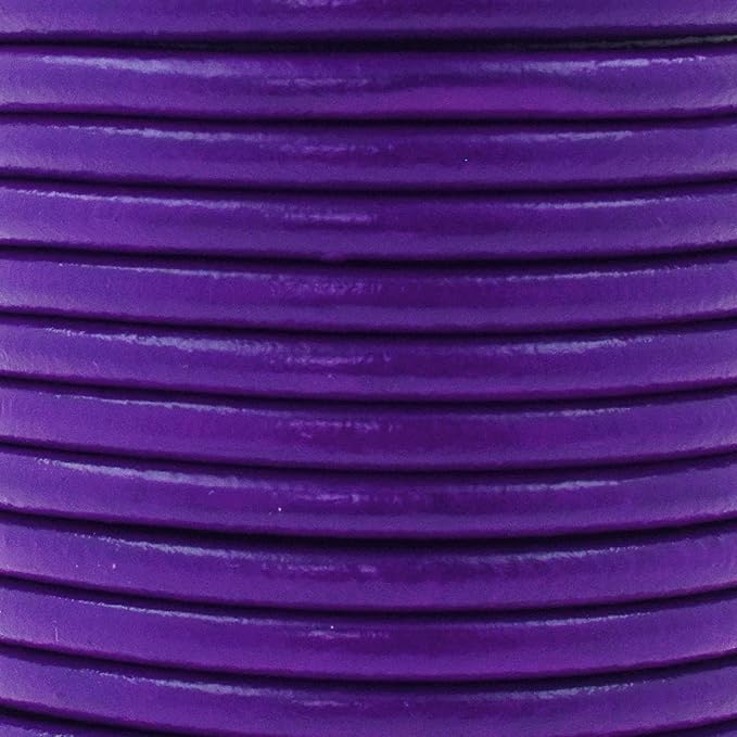 Mandala Crafts Round Genuine Purple Leather Cord - Image 3