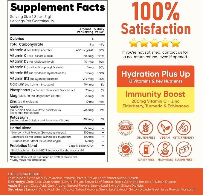 Venture Pal 2-in-1 Hydration + Immune Electrolytes Powder Packets - Image 8