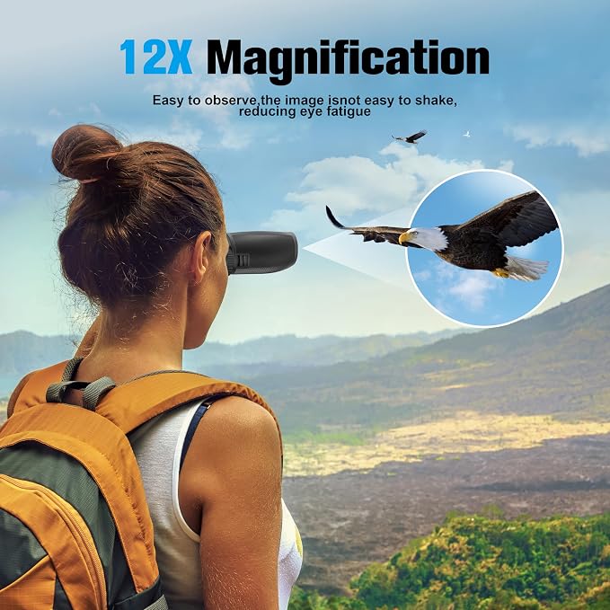 Binoculars 12x50 for Adults and Kids Night Vision Binoculars Compact Binocular - Image 2