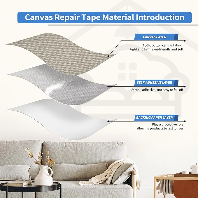 KING MOUNTAIN Canvas Repair Patch 16×30 Inch Self-Adhesive Waterproof Fabric - Image 3