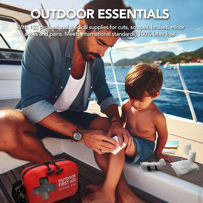 152 PCS Waterproof First Aid Kit, Portable Small Boat Dry Bag Bug Out Bags - Image 5