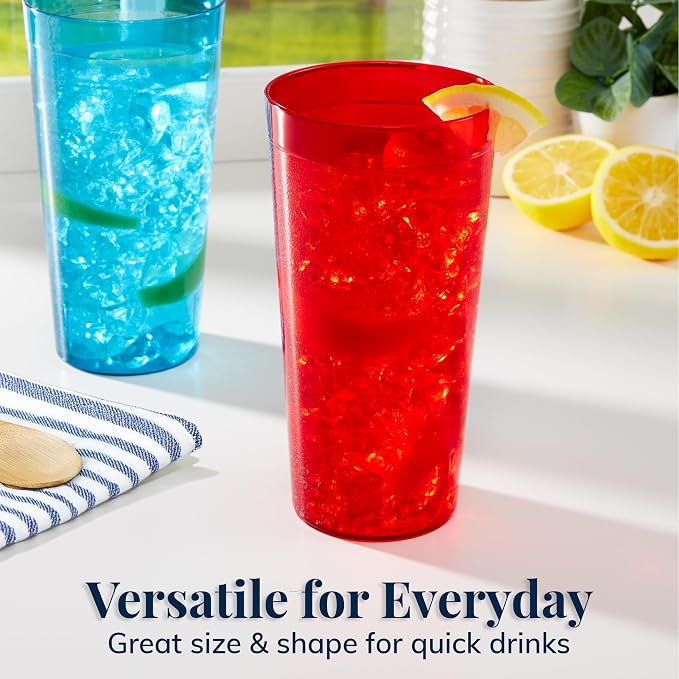 US Acrylic Café Plastic Reusable Tumblers 32-ounce Iced-Tea Cups, Made in the - Image 5