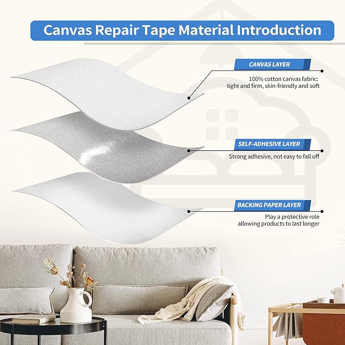 KING MOUNTAIN Canvas Repair Patch 16×60 Inch Self-Adhesive Waterproof Fabric - Image 3