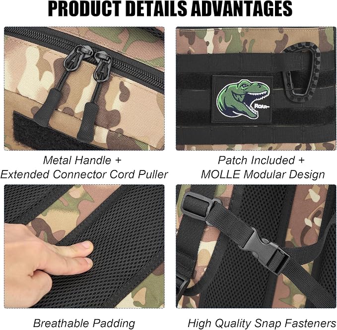 Kids Tactical Backpack Army Molle Bookbag Military Boys Backpack - Image 5