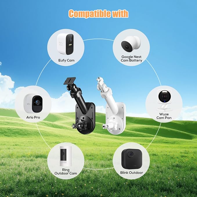 Wall Mount for Cameras and Solar Panels, 2-in-1 Mount for Ring, etc Solar Panel - Image 3