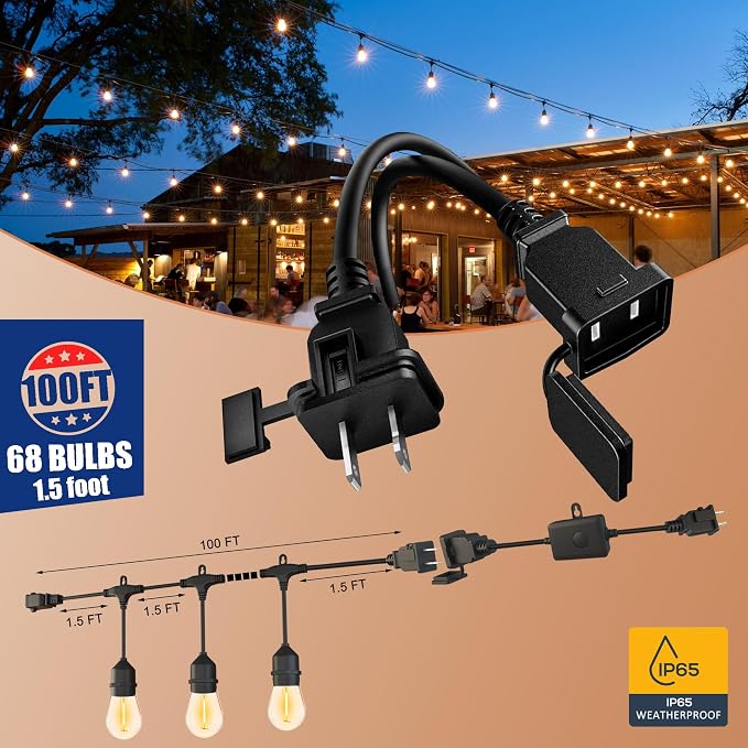 SUFEIMAS LED-Outdoor-String-Lights-Patio-Light-Outside 100FT Waterproof String - Image 9